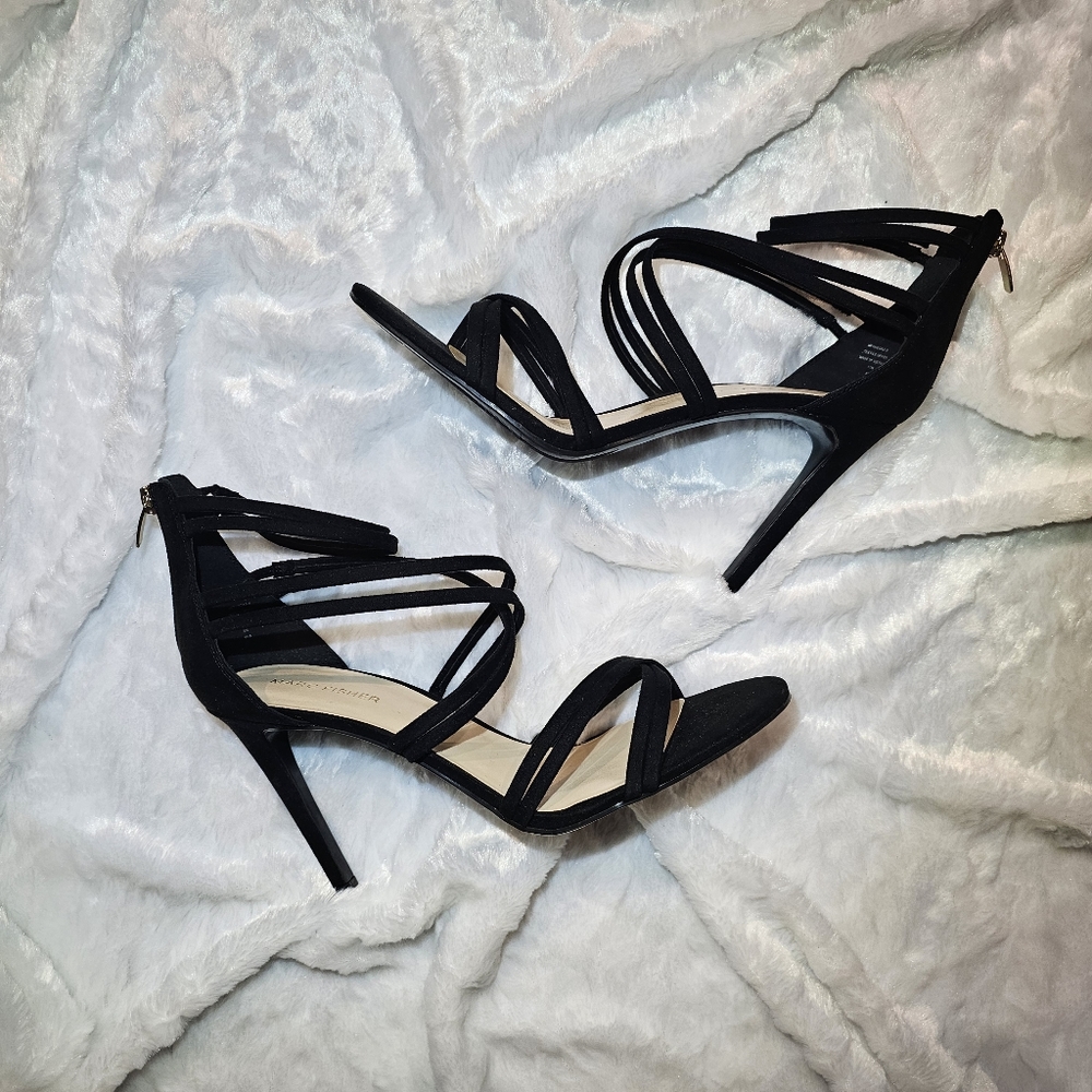 Marc Fisher Black Strappy Heels - Size 11